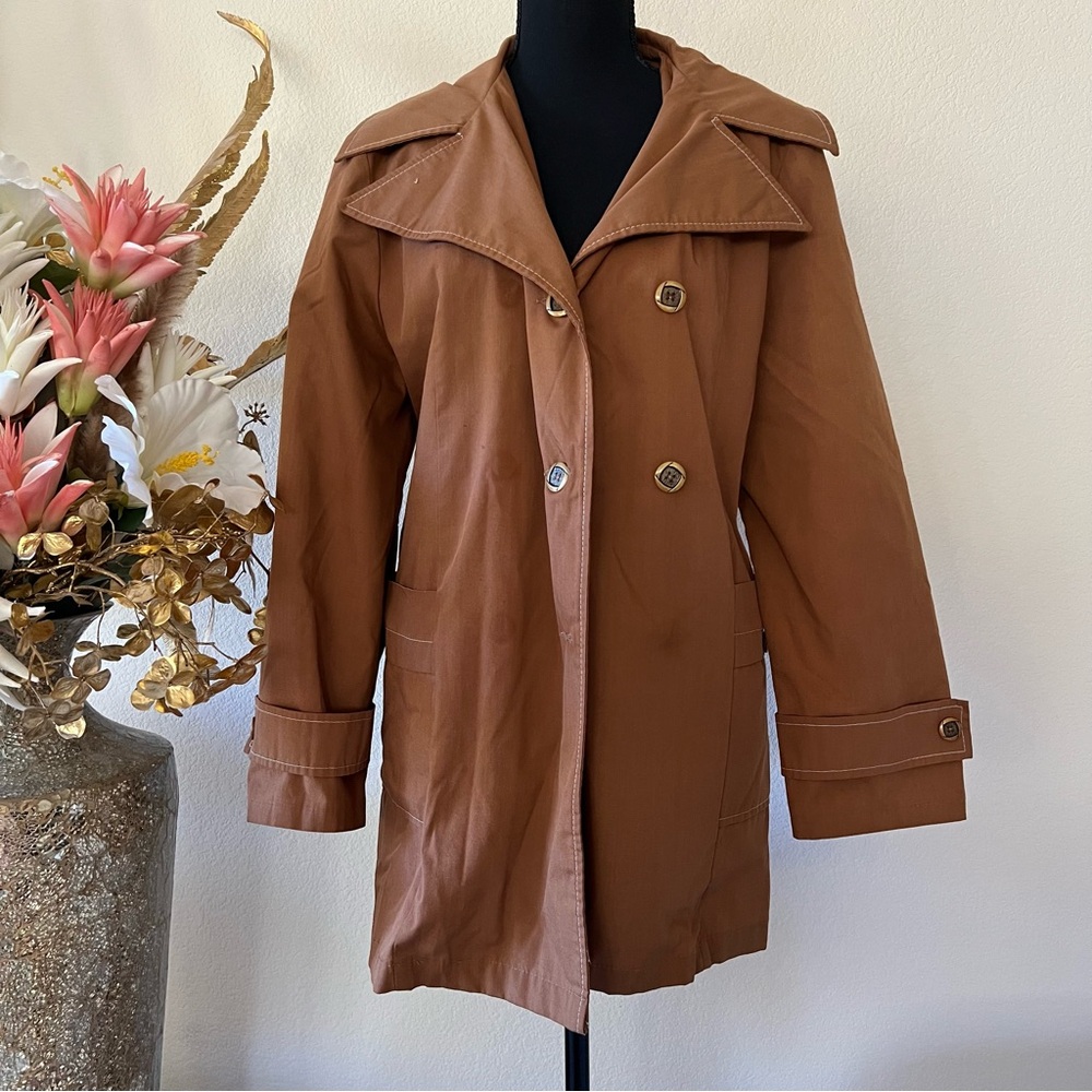 Vintage Sears Button Tan Coat w Removable Lining
